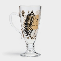 Кружка стеклянная для чая/кофе &laquo;Золотой гербарий&raquo;, 250 мл