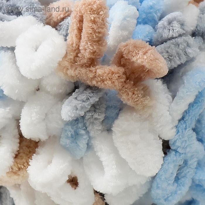 Пряжа Пряжа "Puffy Fine Color" 100% микрополиэстер 14,5м/100гр (5946 бел-гол-беж)