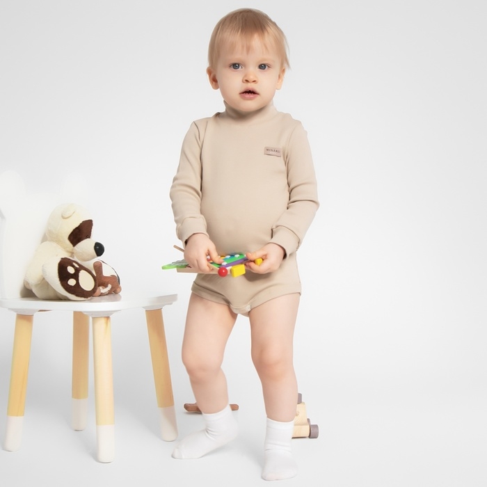 Боди-водолазка детская MINAKU, цвет бежевый, рост 68-74 см Боди-водолазка детская MINAKU, цвет бежевый, рост 68-74 см