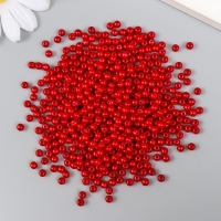 Набор бусин "Рукоделие" пластик, диаметр 4 мм, 25 гр, алый Набор бусин "Рукоделие" пластик, диаметр 4 мм, 25 гр, алый