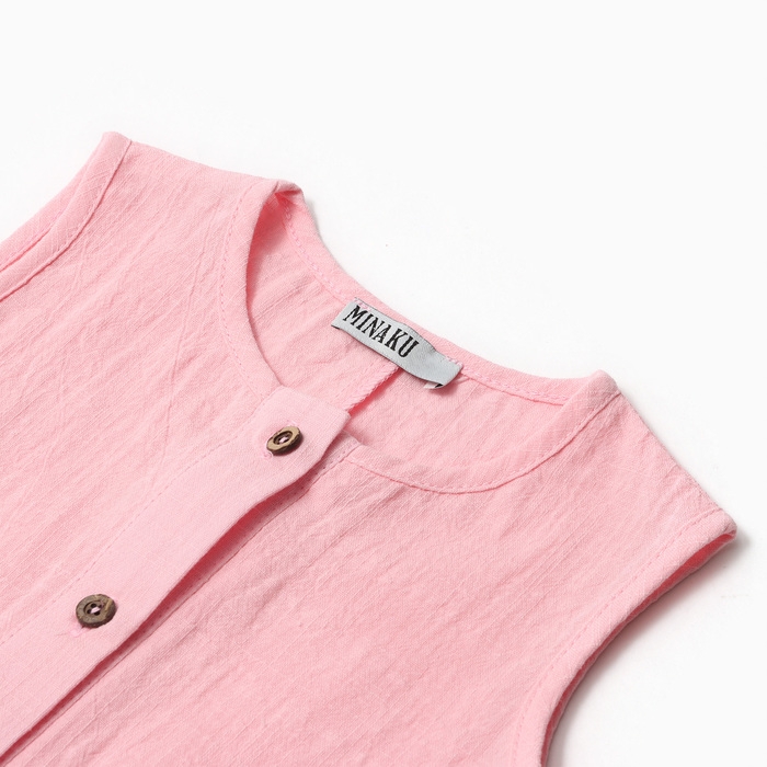 Комбинезон детский без рукавов MINAKU, цвет розовый, размер 62-68