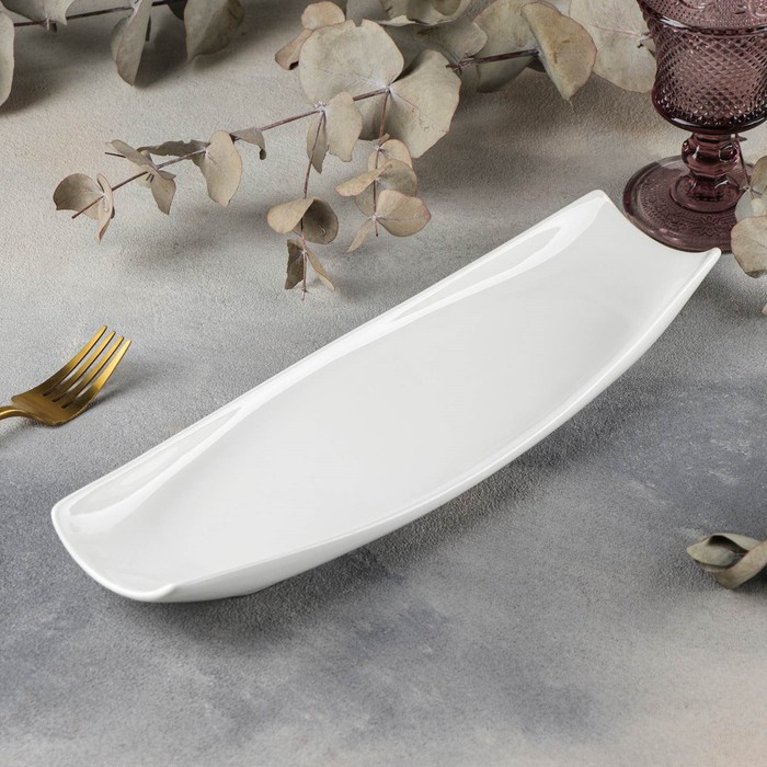 Блюдо фарфоровое Wilmax, 35&times;11 см, цвет белый