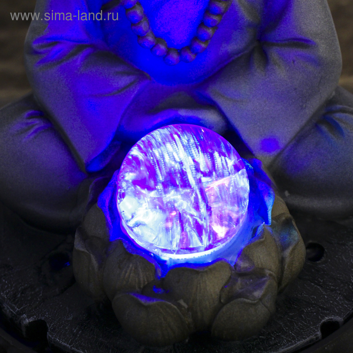 Фонтан настольный полистоун от сети свет Фонтан настольный полистоун от сети свет "Маленький будда - медитация" 30х20х20 см