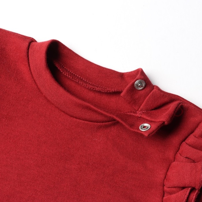 Боди с рюшами Крошка Я Cherry Red, рост 80-86, вишневый