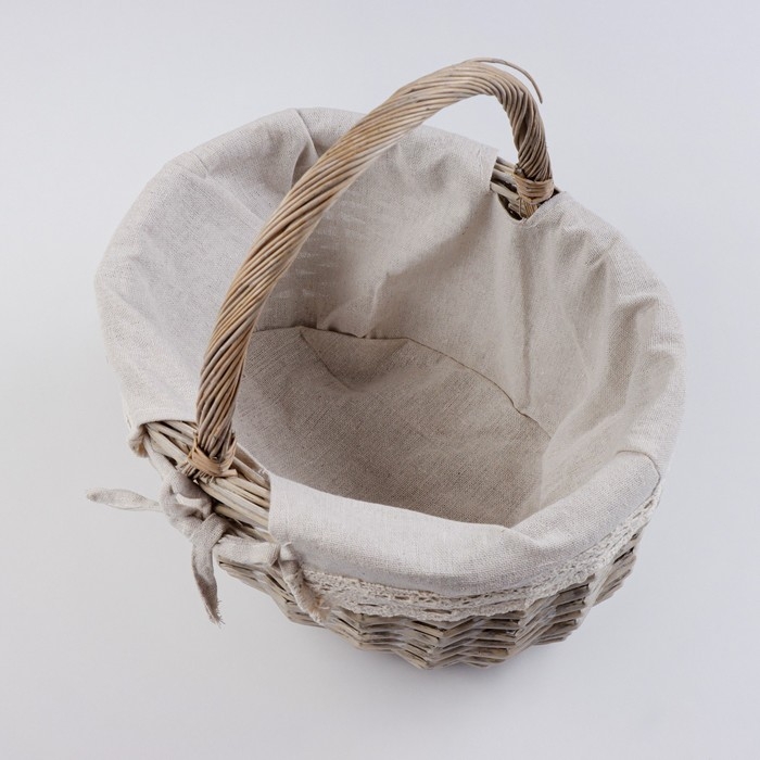 Набор корзин, 2 шт, 40&times;30&times;20/40 см, 28&times;21&times;14/27 см, ива, текстиль