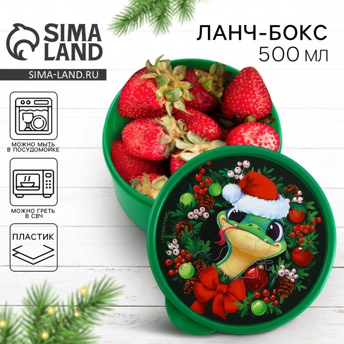 Новый год. Ланч-бокс &laquo;Зелёный змей&raquo;, 500 мл