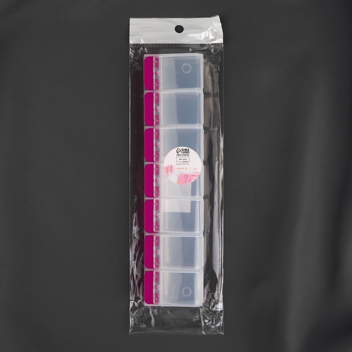 Органайзер для хранения мелочей, 7 отделений, с кнопками, 22 × 5 × 2,5 см Органайзер для хранения мелочей, 7 отделений, с кнопками, 22 × 5 × 2,5 см