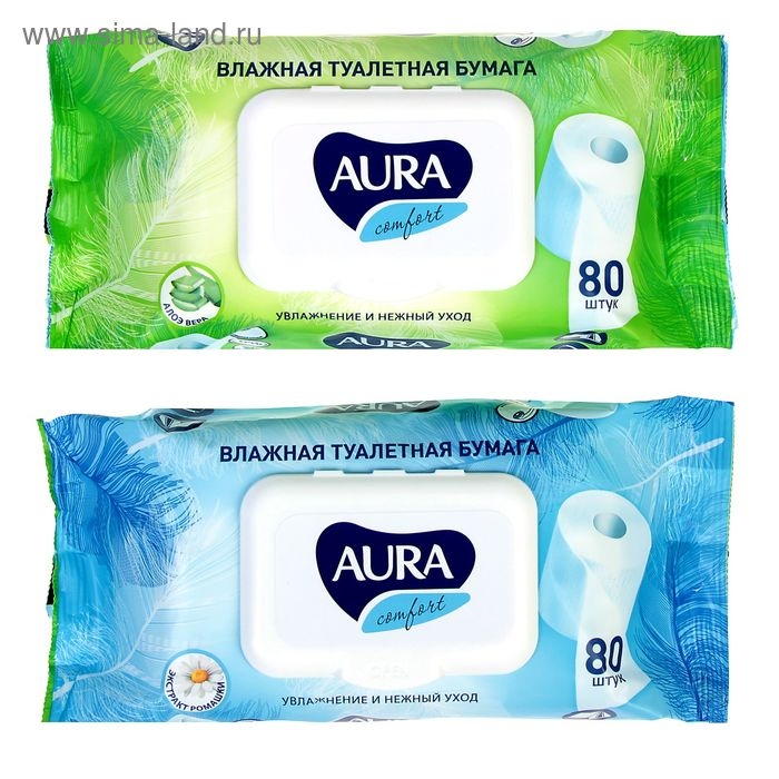 Туалетная бумага влажная Аura, 80 шт. Туалетная бумага влажная Аura, 80 шт.