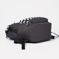 Рюкзак школьный из текстиля, 5 карманов, цвет серый