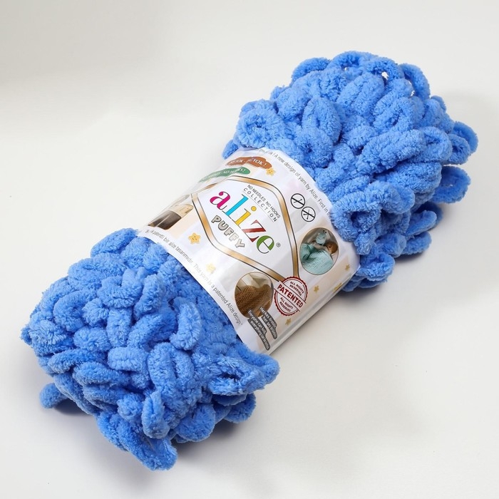 Пряжа Пряжа "Puffy" 100 % микрополиэстер 9м/100г (289 т.голубой)