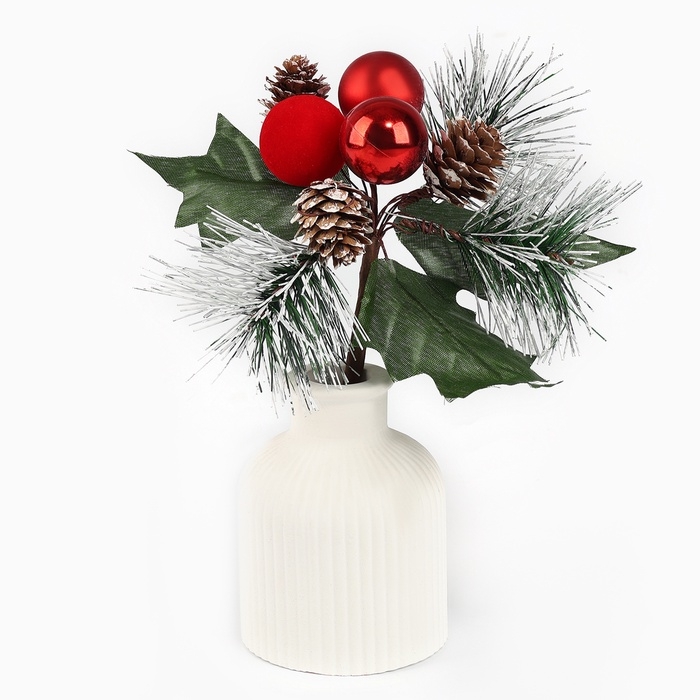 Новогодний декор, веточка Новогодний декор, веточка "Зимние настроение" 17х14х11 см