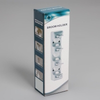 Держатель для уборочного инвентаря с крючками, 26&times;6&times;9 см, цвет МИКС