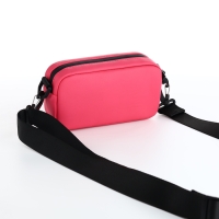 Сумка женская на молнии, TEXTURA, маленький размер, длинный ремень, цвет фуксия