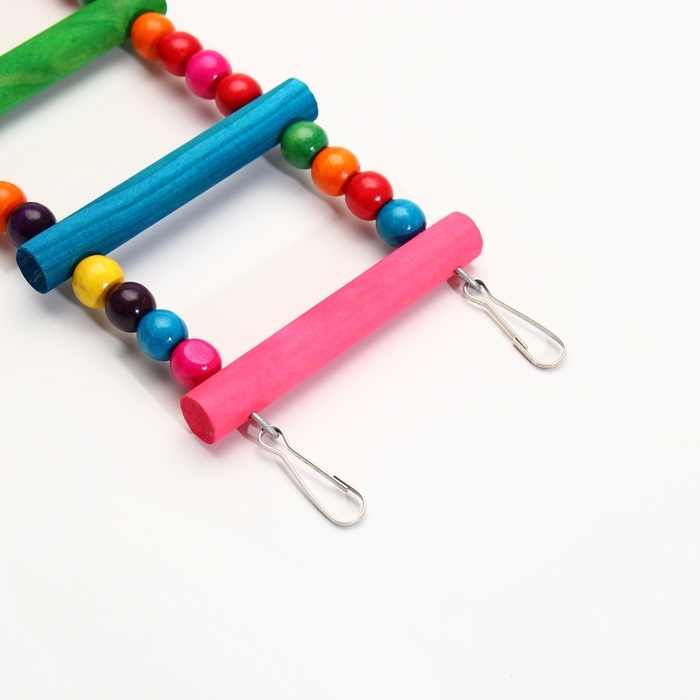 Игрушка для птиц Игрушка для птиц" Лесенка с бусинками" 8 ступеней, микс цветов