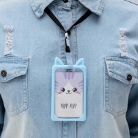 Чехол для бейджа с ушками «Котёнок», 7 х 12 см Чехол для бейджа с ушками «Котёнок», 7 х 12 см