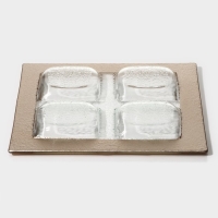 Менажница 4 секции Magistro &laquo;Сияние&raquo;, 25&times;25&times;2 см, цвет золотой