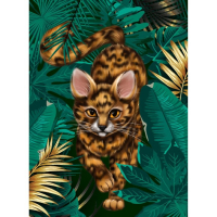Алмазная мозаика с полным заполнением на холсте &laquo;Кот&raquo;, 20 х 30 см