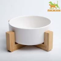 Миска керамическая на подставке 450 мл 13 х 5 см, белая Миска керамическая на подставке 450 мл 13 х 5 см, белая