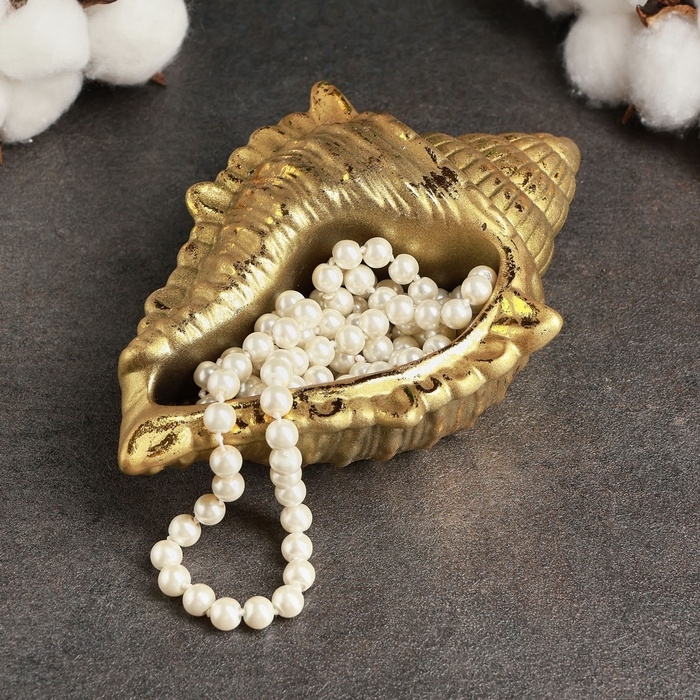 Подставка для мелочей Подставка для мелочей "Ракушка" 17х11х5см, бронза с позолотой