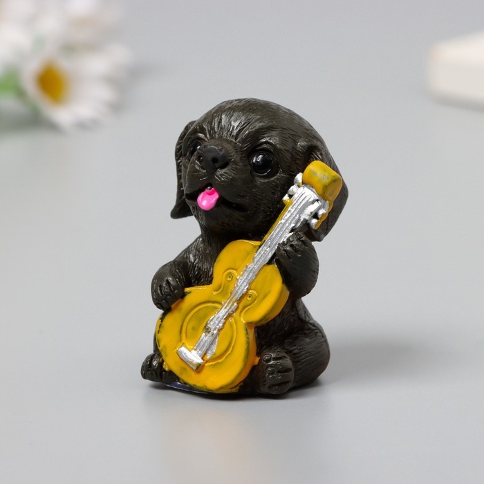 Сувенир полистоун "Собака-музыкант" набор 4 шт 3х3х5 см