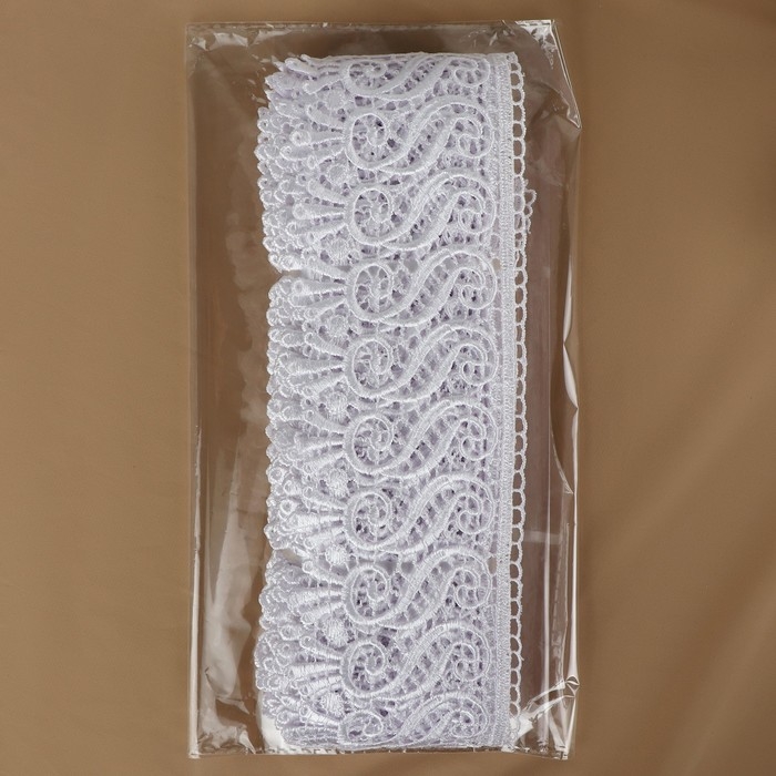 Кружево гипюровое, 94 мм &times; 11 &plusmn; 1 м, цвет белый