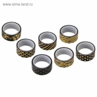 Клейкие WASHI-ленты с фольгой "ЧЕРНОЕ ЗОЛОТО", 15 мм х 3 м (набор 7 шт) рисовая бумага Клейкие WASHI-ленты с фольгой "ЧЕРНОЕ ЗОЛОТО", 15 мм х 3 м (набор 7 шт) рисовая бумага