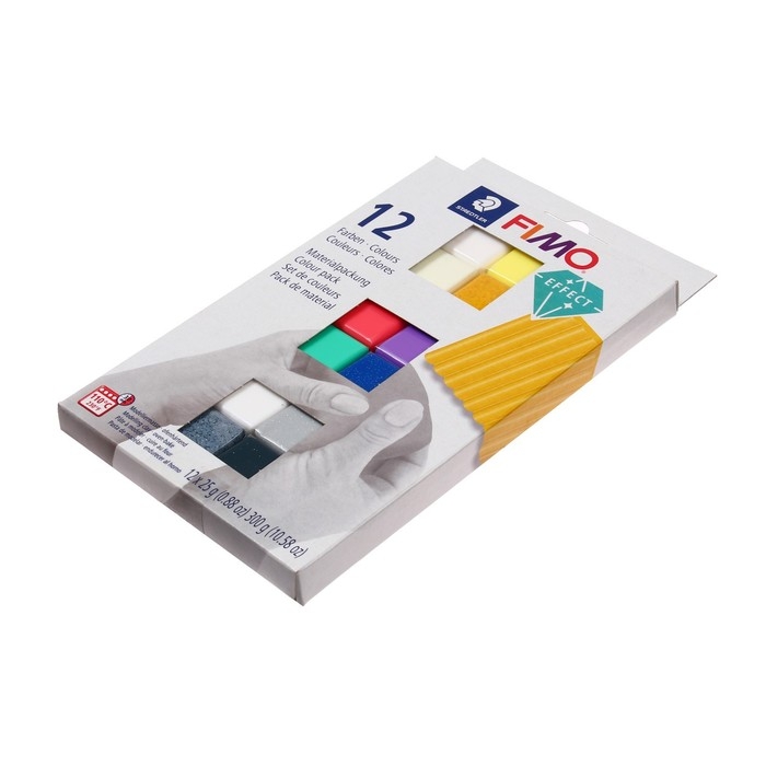 Набор пластика - полимерная глина, Effect, 12 цветов по 25 г Набор пластика - полимерная глина, Effect, 12 цветов по 25 г