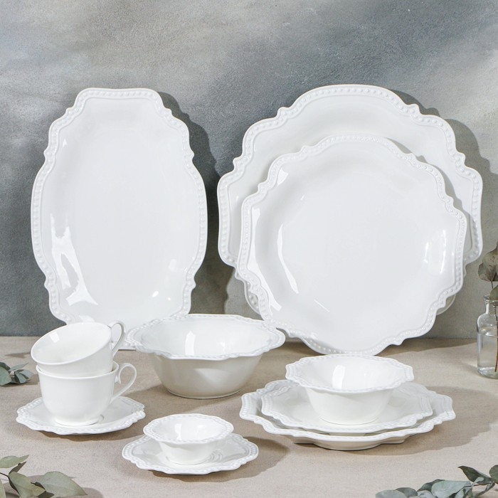 Салатник фарфоровый Magistro «Сюита», 800 мл, d=20,5см, цвет белый Салатник фарфоровый Magistro «Сюита», 800 мл, d=20,5см, цвет белый