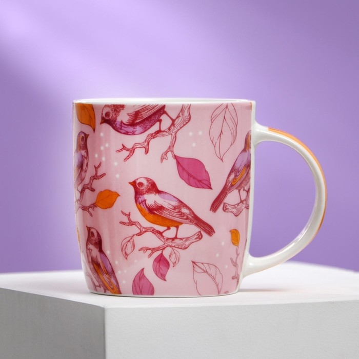 Набор керамический &laquo;Мама ты прекрасна&raquo;: кружка 350 мл, ложка, цвет оранжевый