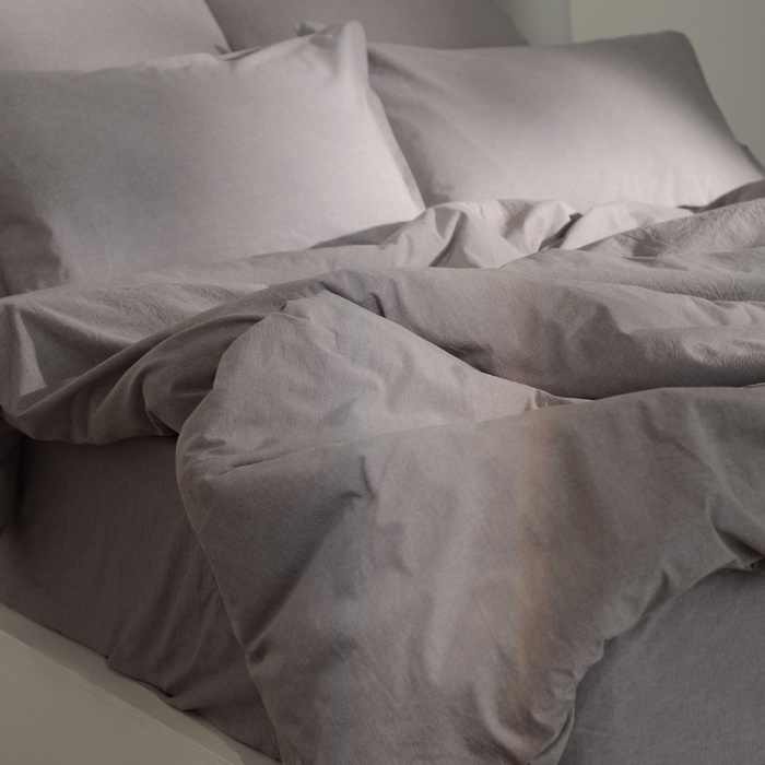 Простыня на резинке SL Home Простыня на резинке SL Home "Деним" 160*200+30 см, цв.серый, 100% жатый хлопок