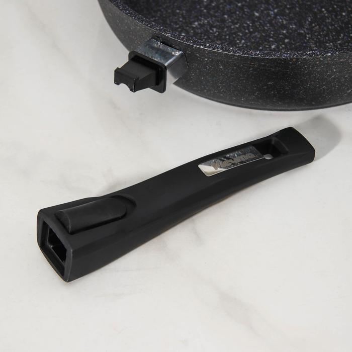 Сковорода &laquo;Гранит Star&raquo;, d=28 см, съёмная ручка, антипригарное покрытие, тёмно-синий