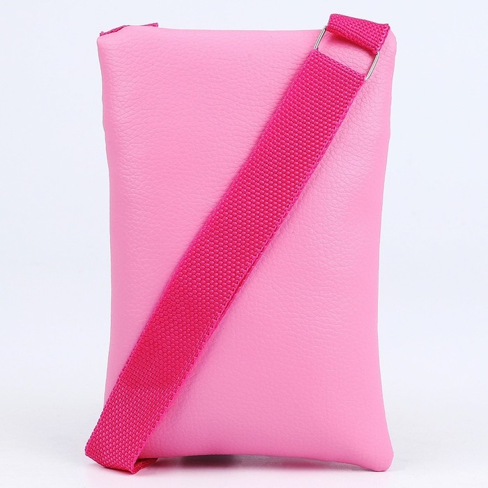 Сумка детская для девочки на молнии, длинный ремень, цвет розовый