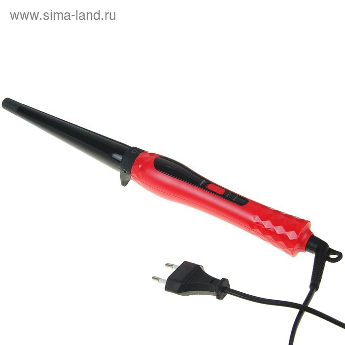 Плойка Galaxy GL 4623, 50 Вт, конусная, керамическое покрытие, d=25 мм, 200°С, красная Плойка Galaxy GL 4623, 50 Вт, конусная, керамическое покрытие, d=25 мм, 200°С, красная