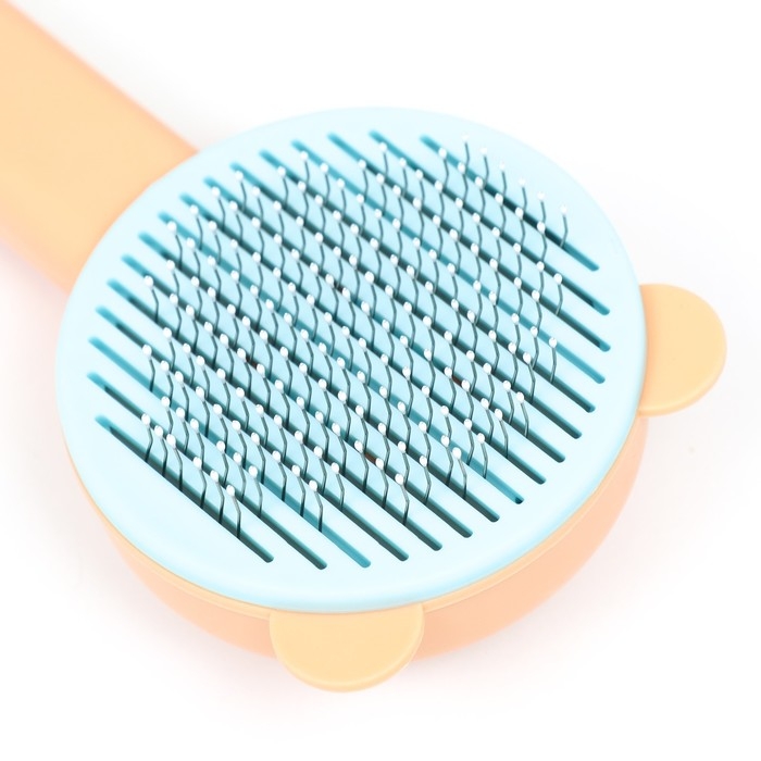 Пуходёрка пластиковая Пуходёрка пластиковая "Кошка" с функцией самоочистки, 8,5 х 20 см, оранжевая