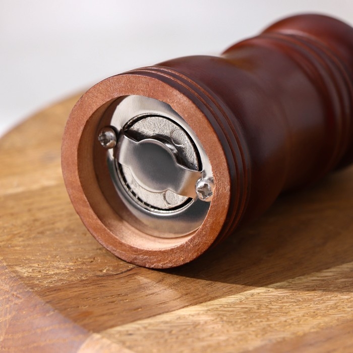 Мельница для специй Доляна, 10,5&times;4,5 см, металлический механизм, цвет коричневый