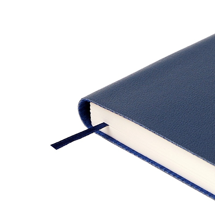 Ежедневник недатированный А5, 128 листов GRAND, интегральная обложка из искусственной кожи, ляссе, кремовый блок 70 г/м2, темно-синий