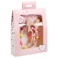 Подарочный набор: Держатель для соски-пустышки и прорезыватель &laquo;Принцесса&raquo;, Mum&Baby