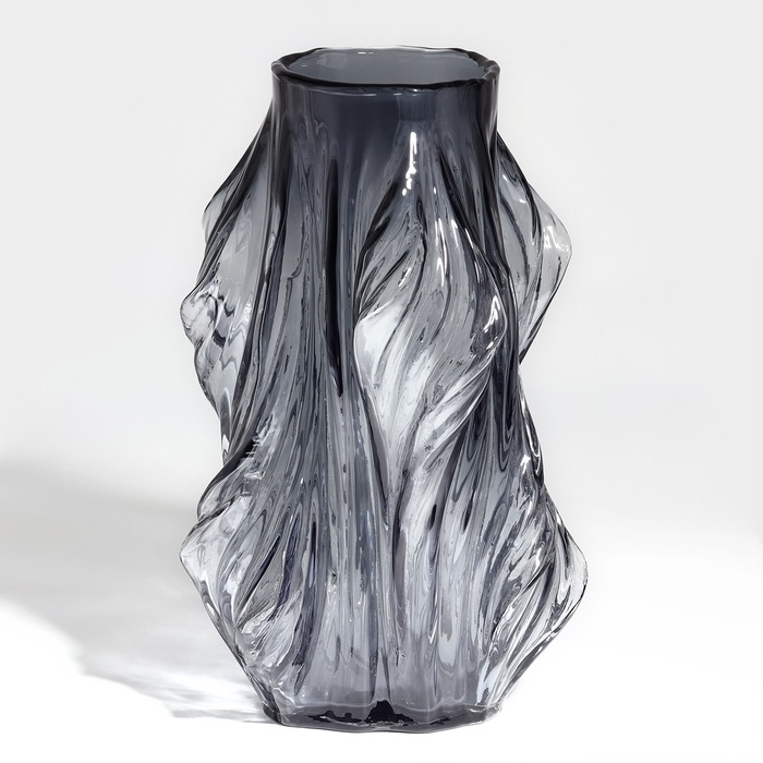 Ваза для цветов &laquo;Лючия&raquo; из прозрачного черного стекла 26,5 х 8 х 8 см