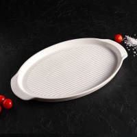 Блюдо фарфоровое для запекания Magistro &laquo;Бланш&raquo;, 33&times;21&times;2,5 см, цвет белый