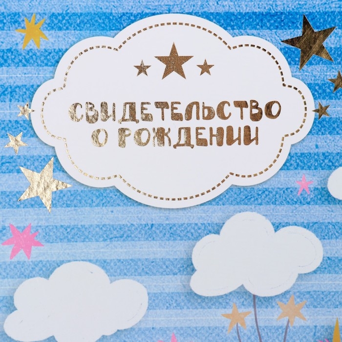 Свидетельство о рождении "Единорог" тиснение, А4