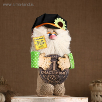 Оберег-домовой "Кузьма в кепке, с рублем", 27х14х10 см, микс Оберег-домовой "Кузьма в кепке, с рублем", 27х14х10 см, микс
