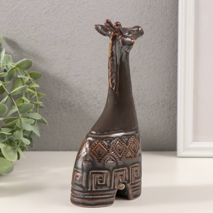 Сувенир керамика Сувенир керамика "Жираф. Этнические узоры" коричневый 8х5х18,5 см