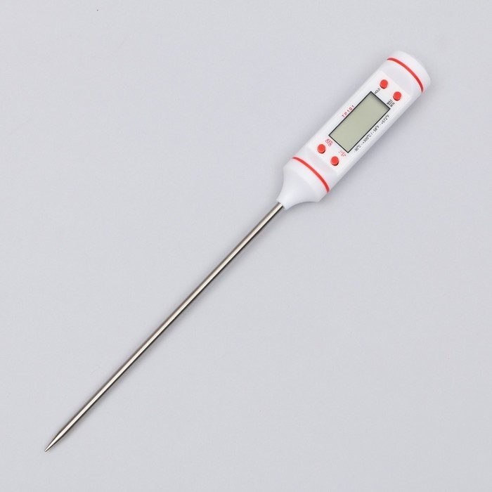 Термометр (термощуп) электронный на батарейках &laquo;Живи со вкусом&raquo;, белый.