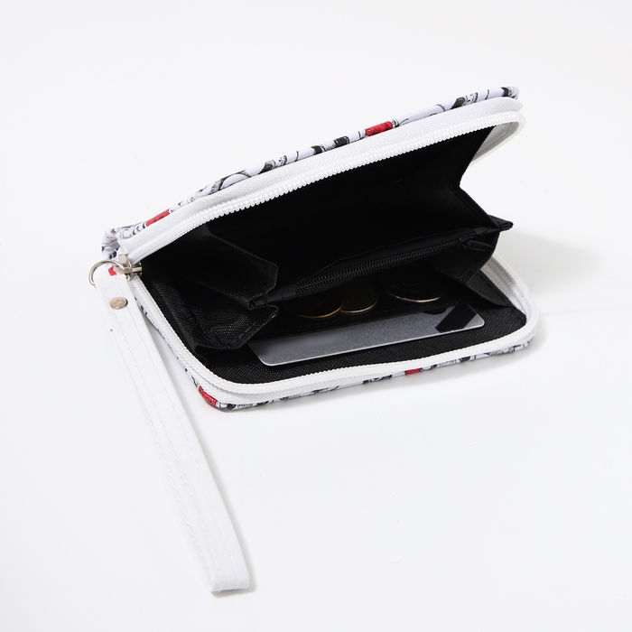 Кошелёк детский на молнии «Выбражулька», цвет белый/красный Кошелёк детский на молнии «Выбражулька», цвет белый/красный