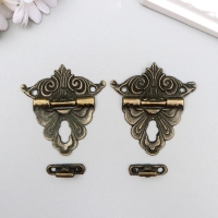 Замок для шкатулки металл "Узорная" набор 2 шт 4,8х4,5 см см Замок для шкатулки металл "Узорная" набор 2 шт 4,8х4,5 см см