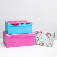 Набор коробок 3 в 1 "Прекрасной даме", 28,5 х 18,5 х 12 - 19 х 13 х 8 см Набор коробок 3 в 1 "Прекрасной даме", 28,5 х 18,5 х 12 - 19 х 13 х 8 см