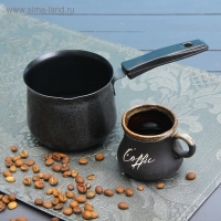 Турка &laquo;Мортен&raquo;, 500 мл, 20&times;9,5&times;7,5 см, пластиковая ручка, антипригарное покрытие, цвет чёрный