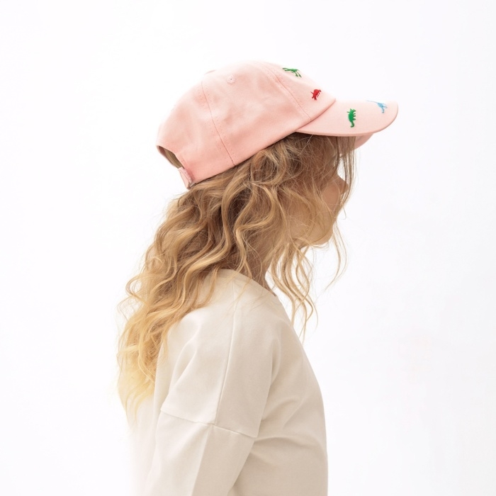 Кепка детская "Динозавры" MINAKU цвет розовый, размер 44-46