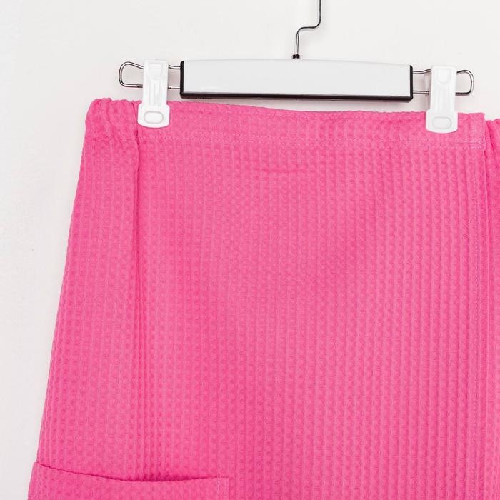 Полотенце банное Этель &laquo;Парео&raquo; с карманом 80*140 см. цв. ягодный, 100% хл, вафля 240 г/м2