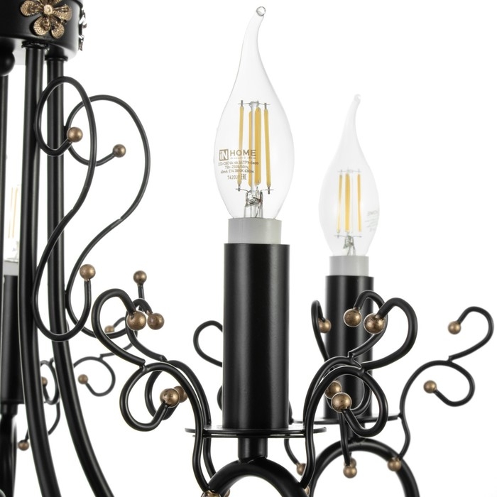 Люстра Люстра "Ариэль" 5xE14 40Вт черно-золотой 58х58х40,5-100 см BayerLux